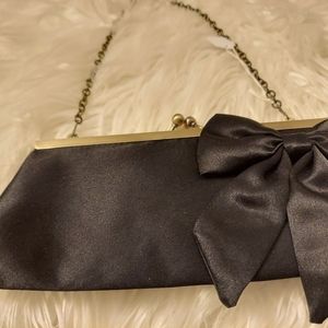 Vintage Satin Black Clutch